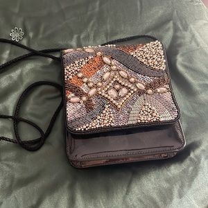 Vintage Beaded Crossbody Purse Bag